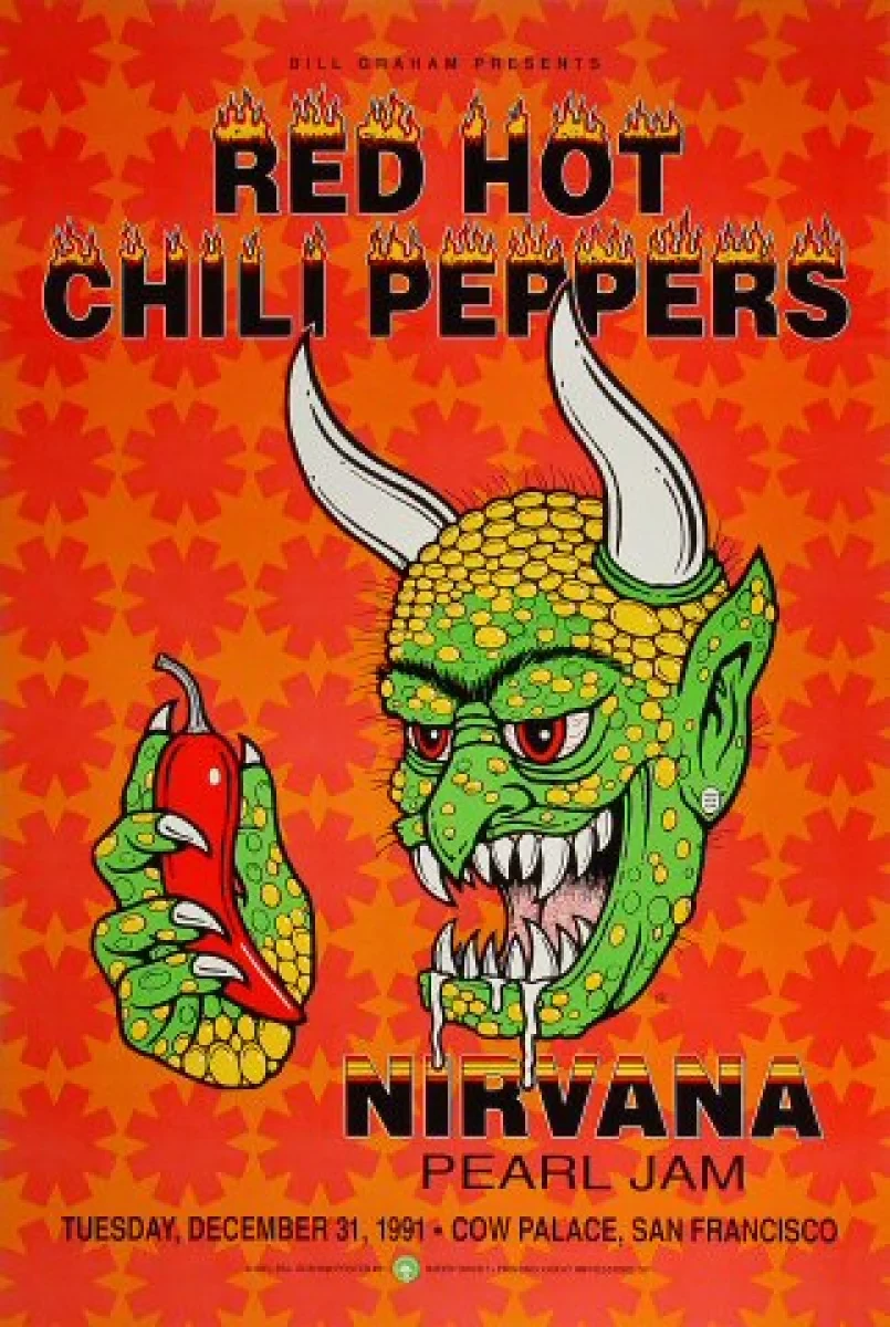 red hot chili peppers 非売品　ポスター　激レア Red Hot Chili Peppers NYE San Francisco 91 Rossit | BGP-51